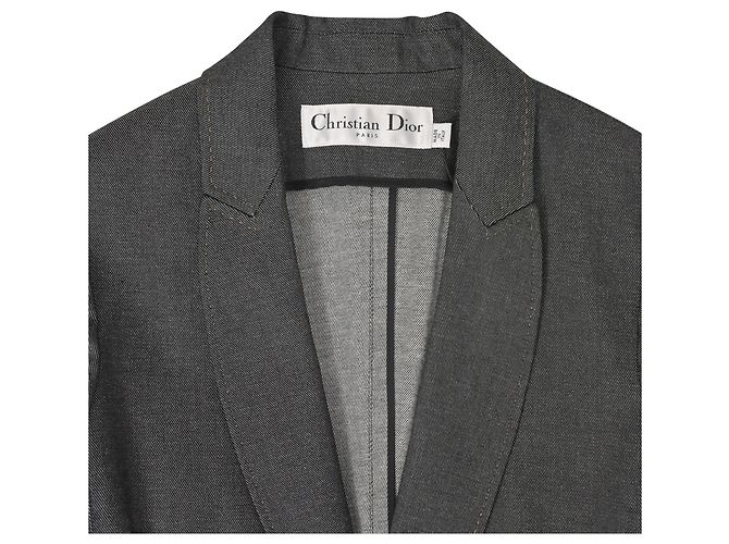 Christian Dior Single Button Blazer in Grey Wool - view 4