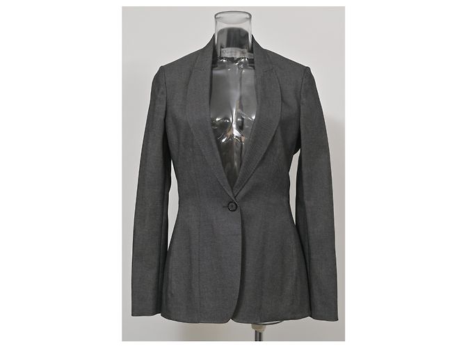 Christian Dior Single Button Blazer in Grey Wool - view 6