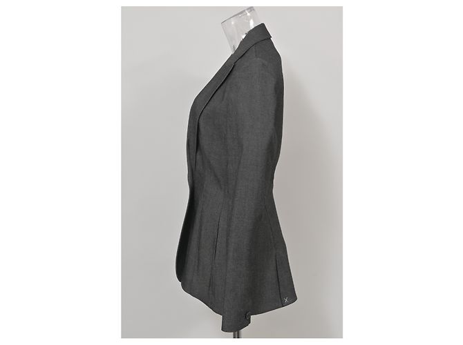Christian Dior Single Button Blazer in Grey Wool - view 7