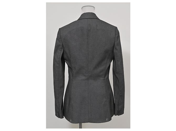 Christian Dior Single Button Blazer in Grey Wool - view 8