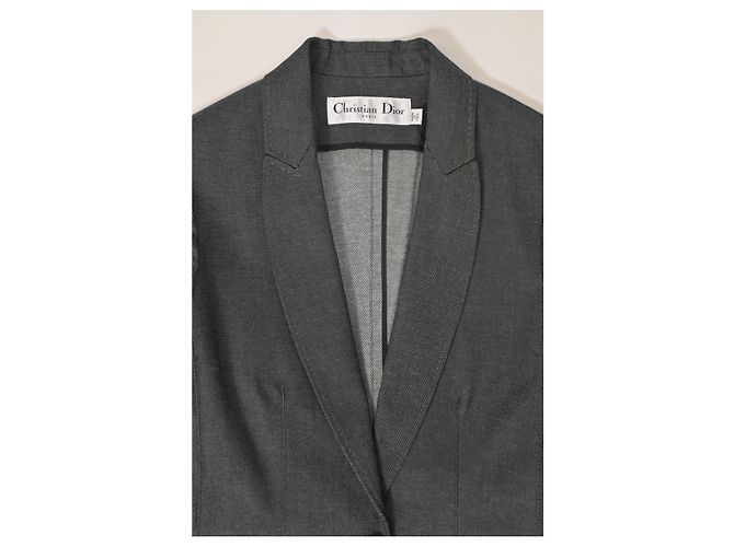 Christian Dior Single Button Blazer in Grey Wool - view 9