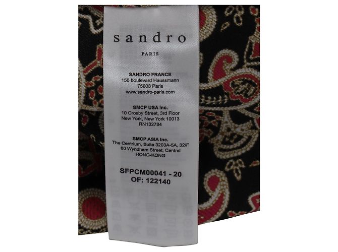 Sandro Camisa con estampado Paisley de satén estampado negro - vista 3