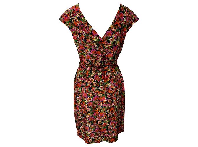 Vestido Erdem de seda con estampado floral y cinturón Impresión de pitón - vista 2