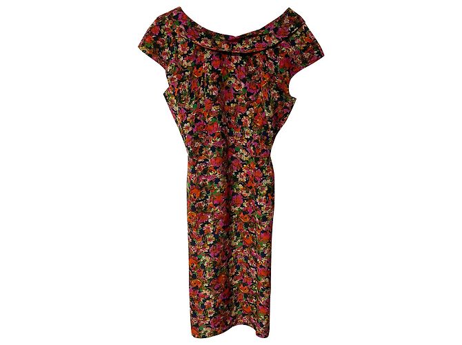 Vestido Erdem de seda con estampado floral y cinturón Impresión de pitón - vista 3