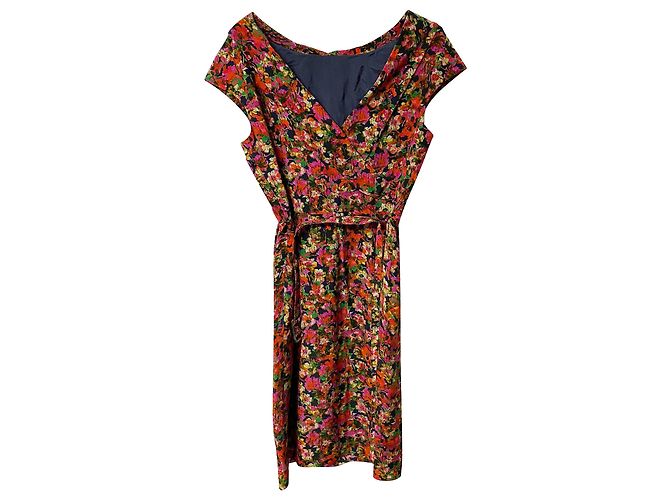 Vestido Erdem de seda con estampado floral y cinturón Impresión de pitón - vista 4