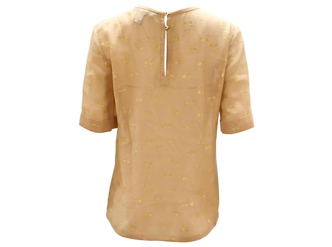 Marc by Marc Jacobs Blusa transparente con dorado en seda rosa Melocotón - vista 2