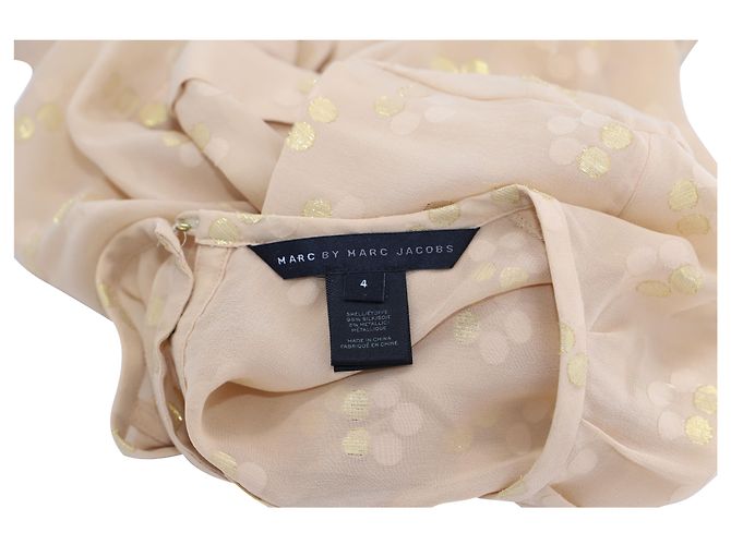 Marc by Marc Jacobs Blusa transparente con dorado en seda rosa Melocotón - vista 4