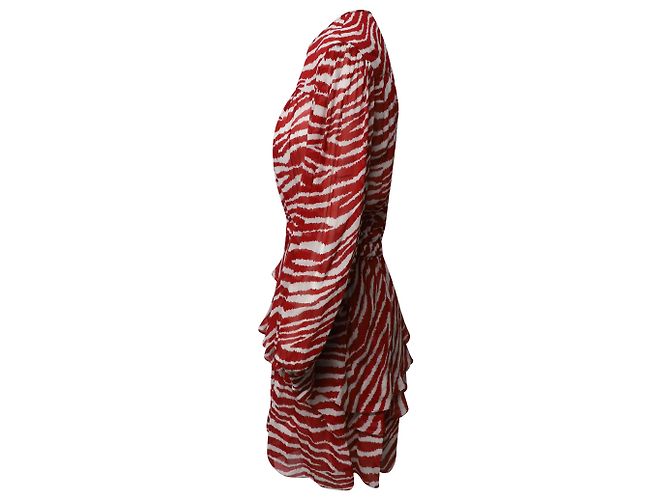 Étoile Isabel Marant Vestido drapeado estampado Java en viscosa roja - vista 2