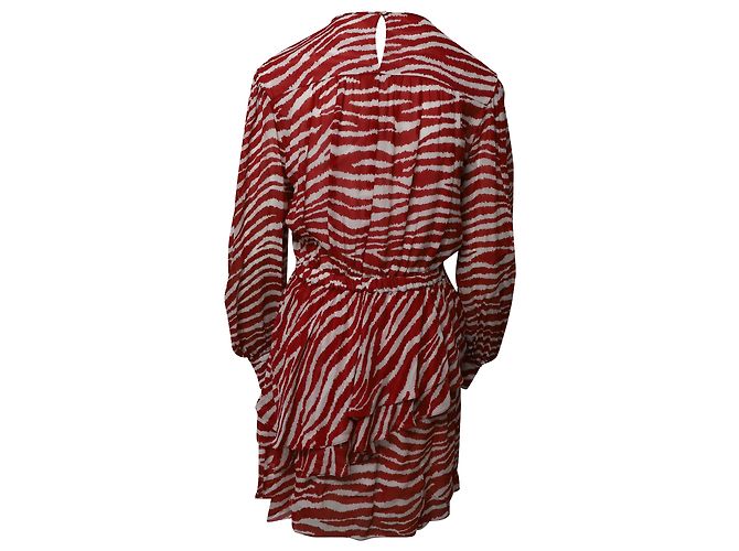 Étoile Isabel Marant Vestido drapeado estampado Java en viscosa roja - vista 3