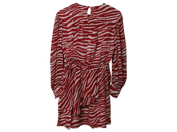 Étoile Isabel Marant Vestido drapeado estampado Java en viscosa roja - vista 4