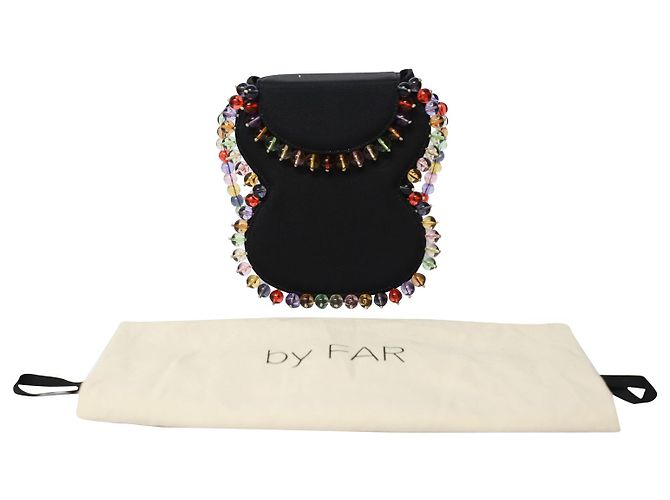 Bolsa de gorgorão By Far Frida em viscose preta - vista 8