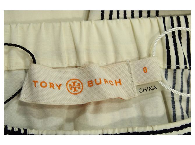 Tory Burch – Karierter, plissierter Knierock aus cremefarbener Baumwolle - Ansicht 4