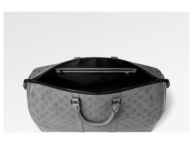 Abbesses Louis Vuitton LV Keepall 50 en cuir gris neuf - vue 2