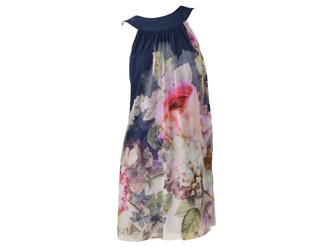 Ted Baker Ärmelloses Minikleid Blau Blumig Mehrfarben - Ansicht 9
