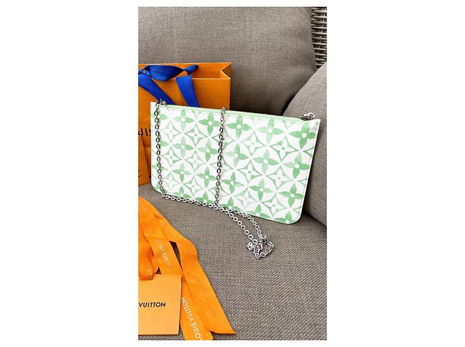 Louis Vuitton Neverfull am Pool Weiß Grün - Ansicht 7