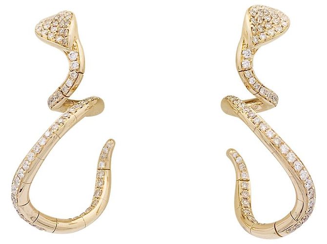 Orecchini Pasquale Bruni "Snake" in oro rosa, diamanti. - vista 2
