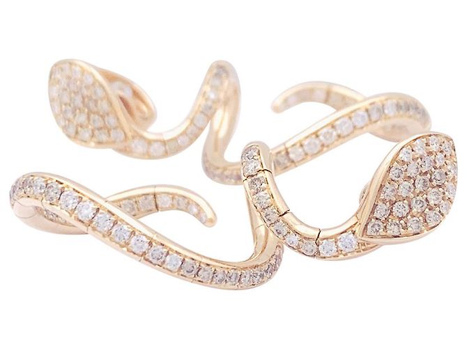 Orecchini Pasquale Bruni "Snake" in oro rosa, diamanti. - vista 3