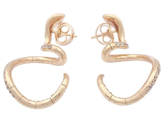 Orecchini Pasquale Bruni "Snake" in oro rosa, diamanti. - vista 4