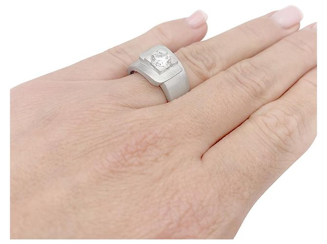 inconnue Siegelring, Weißgold, Diamant. - Ansicht 3