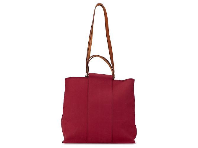 Borsa da viaggio Hermès Toile Cabag Twist GM rossa Rosso - vista 3