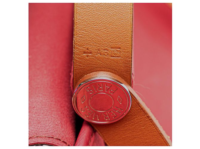 Borsa da viaggio Hermès Toile Cabag Twist GM rossa Rosso - vista 7