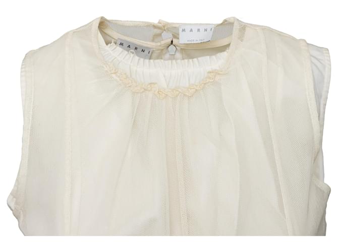Top a strati foderato Marni Bianco sporco - vista 5