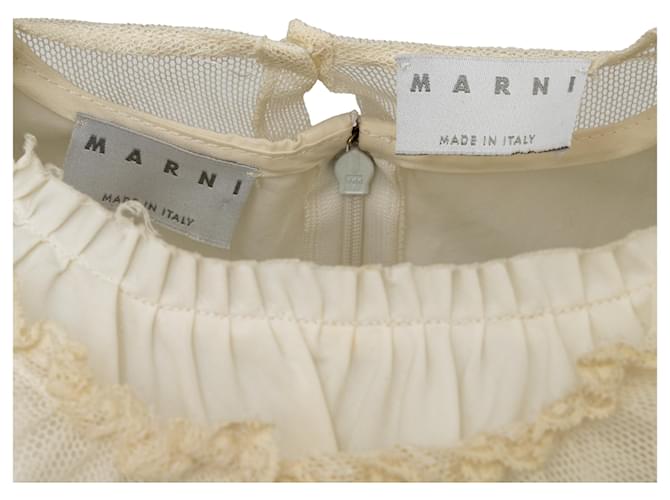 Top a strati foderato Marni Bianco sporco - vista 7