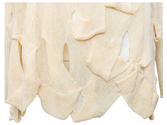 Autre Marque Ernestina Cerini Top con aberturas Blanco roto - vista 3