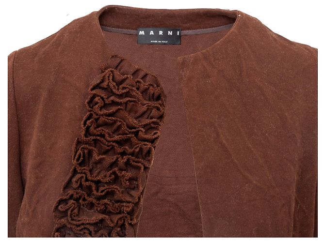 Chaqueta Marni de sarga de algodón marrón Castaño - vista 3