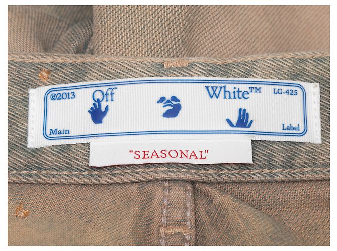 Off White Hellbraune, cremefarbene Cargo-Shorts, Größe 27 - Ansicht 4