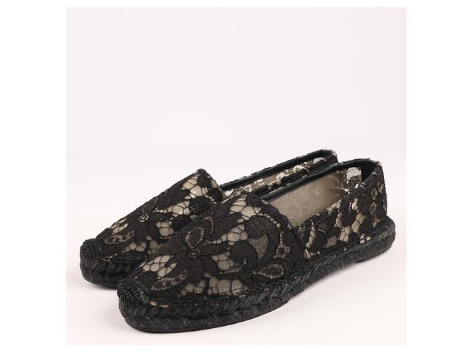 Espadrillas in pizzo nero Dolce & Gabbana taglia 38 - vista 3