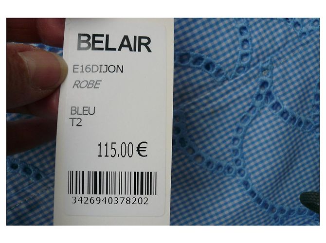 BEL AIR Sommerkleid mit durchbrochenem Himmelblau-Karo T2 NEU - Ansicht 3