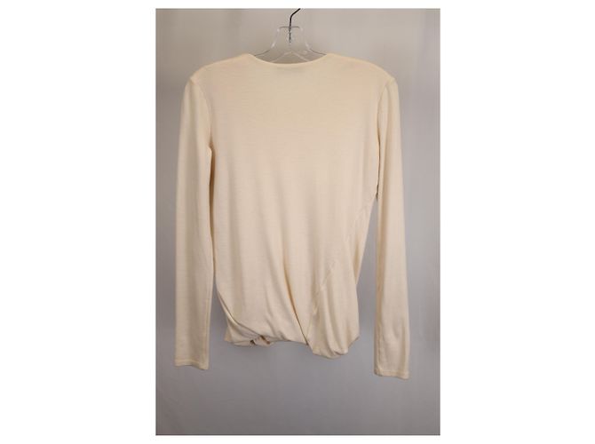 Victoria Beckham – Rollkragenpullover mit langen Ärmeln und Rippenmuster aus weißer Wolle Roh - Ansicht 6