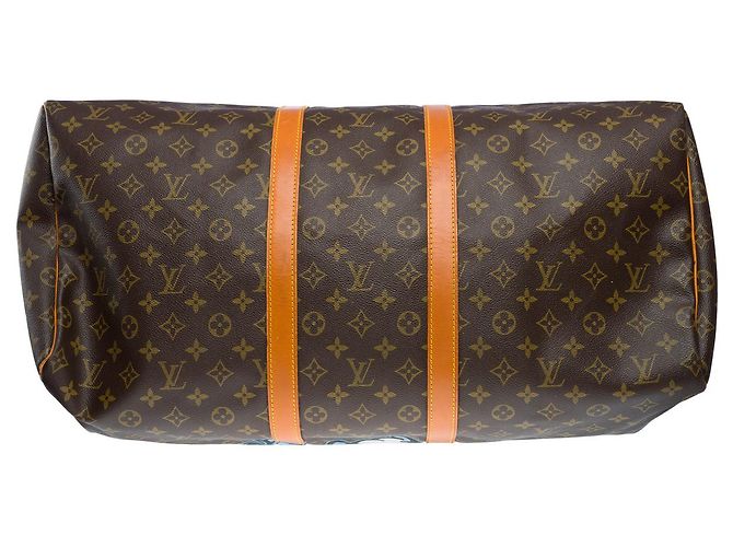 LOUIS VUITTON Keepall Bag in Brown Canvas - 33355121174 - view 10