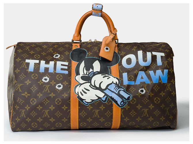 LOUIS VUITTON Keepall Bag in Brown Canvas - 33355121174 - view 2