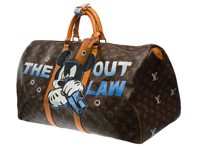 LOUIS VUITTON Keepall Bag in Brown Canvas - 33355121174 - view 4