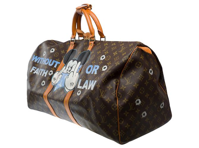 LOUIS VUITTON Keepall Bag in Brown Canvas - 33355121174 - view 5