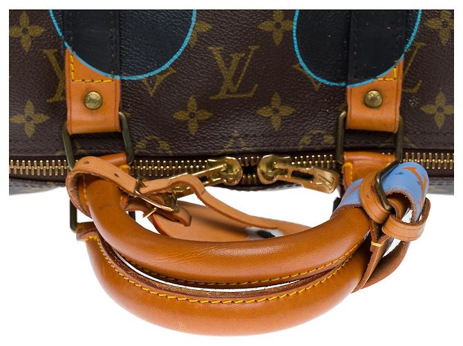 LOUIS VUITTON Keepall Bag in Brown Canvas - 33355121174 - view 9