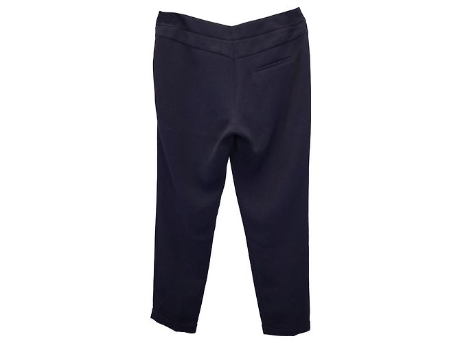 Calça Maje Plissada em Acetato Azul Marinho - vista 3