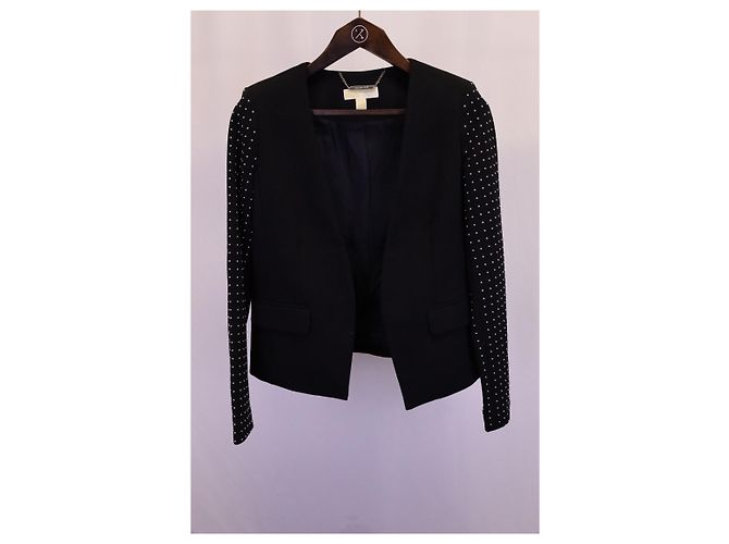 Michael Kors Studded Sleeve Blazer in Black Polyester - view 4