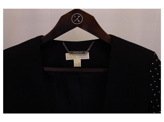 Michael Kors Studded Sleeve Blazer in Black Polyester - view 5