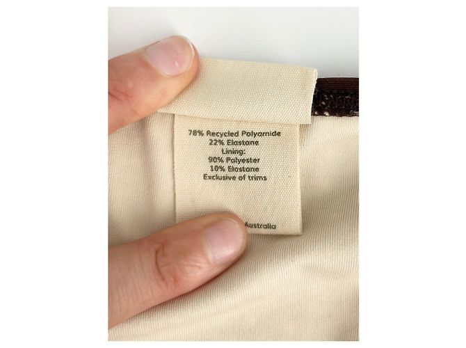 Autre Marque Peony Badebekleidung T.UK 8 Polyester Braun - Ansicht 4
