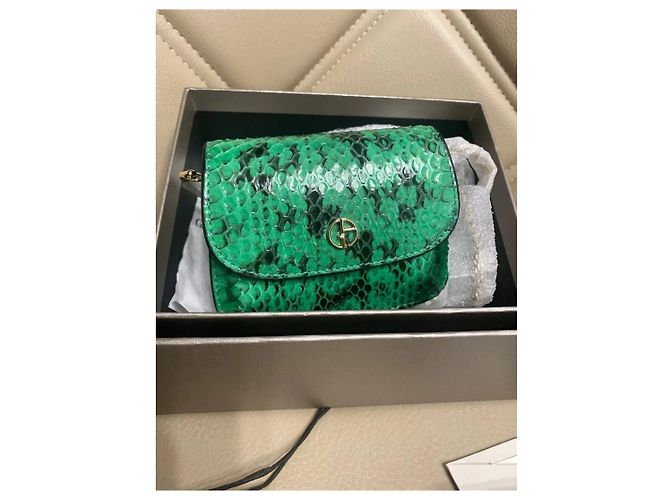 Giorgio Armani la prima Mini Tasche Python schwarz grün - Ansicht 2