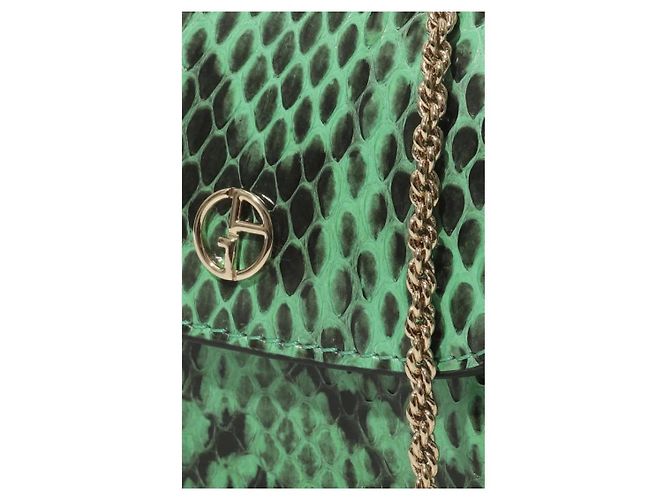 Giorgio Armani la prima Mini Tasche Python schwarz grün - Ansicht 4