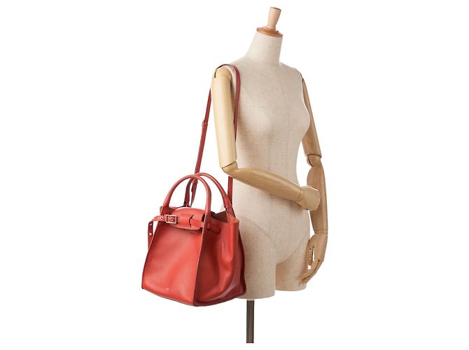 Big Bag Céline Borsa grande piccola Celine rossa - vista 10