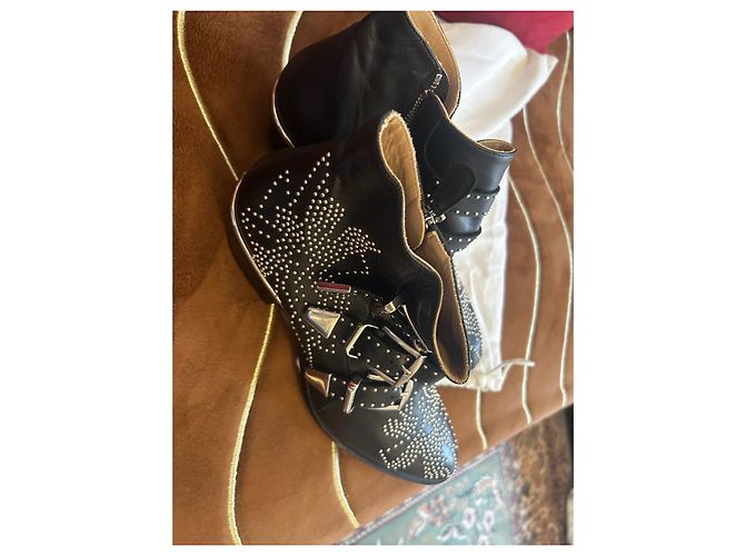 Chloé Suzanne Botines de Cuero Negros - vista 7