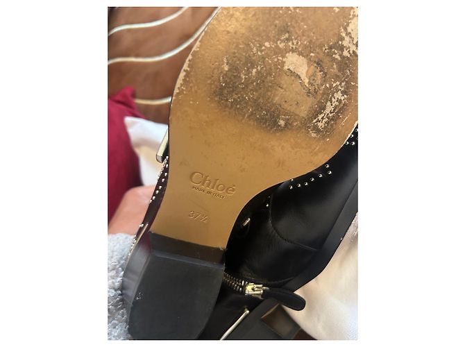 Chloé Suzanne Botines de Cuero Negros - vista 8