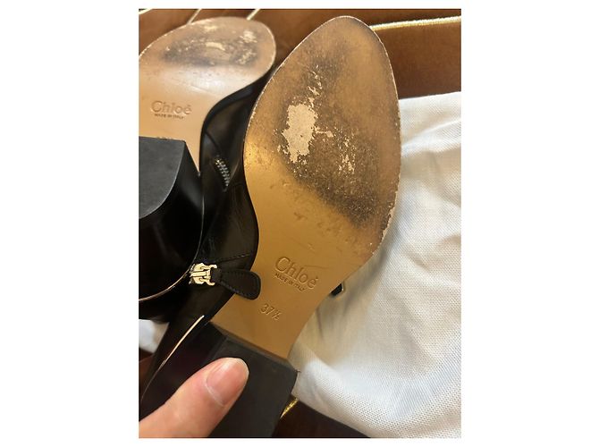 Chloé Suzanne Botines de Cuero Negros - vista 9