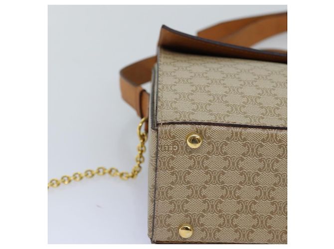 Céline CELINE Borsa a tracolla in tela macadam Beige Auth 74388 - vista 14