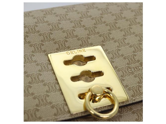Céline CELINE Borsa a tracolla in tela macadam Beige Auth 74388 - vista 17